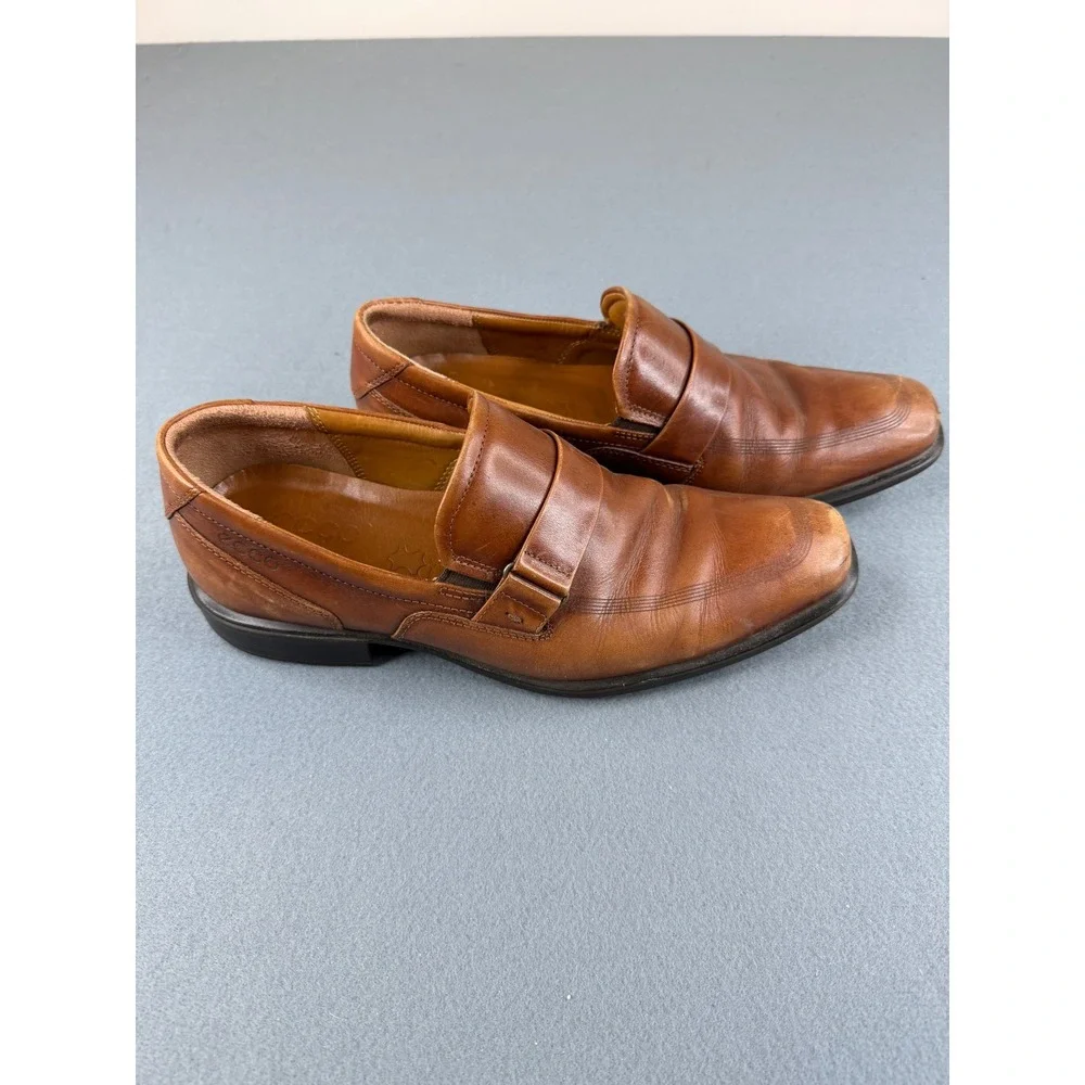 ECCO Edinburgh Loafers Mens EU‎ 41 US 7.5 Brown Leather Slip On Dress Shoes